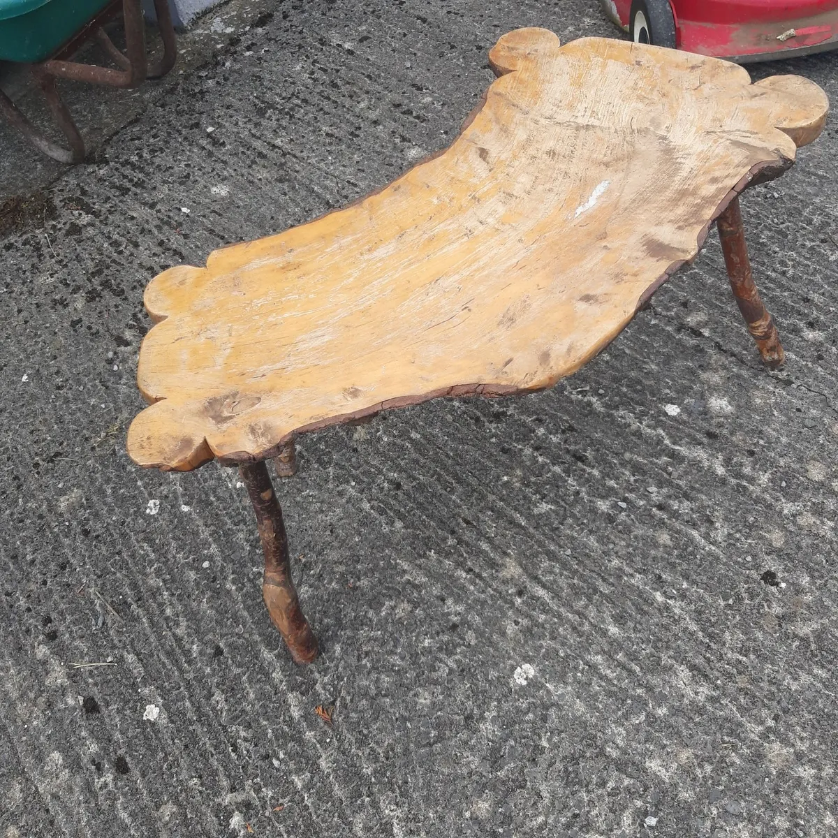 Rustic Handmade Wooden Side Table - Image 3