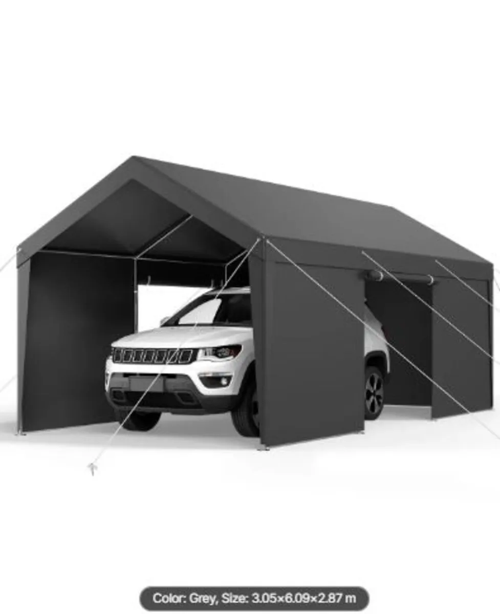 Carport, 10 x 20 FT Outdoor Car Canopy, Potable - Image 1