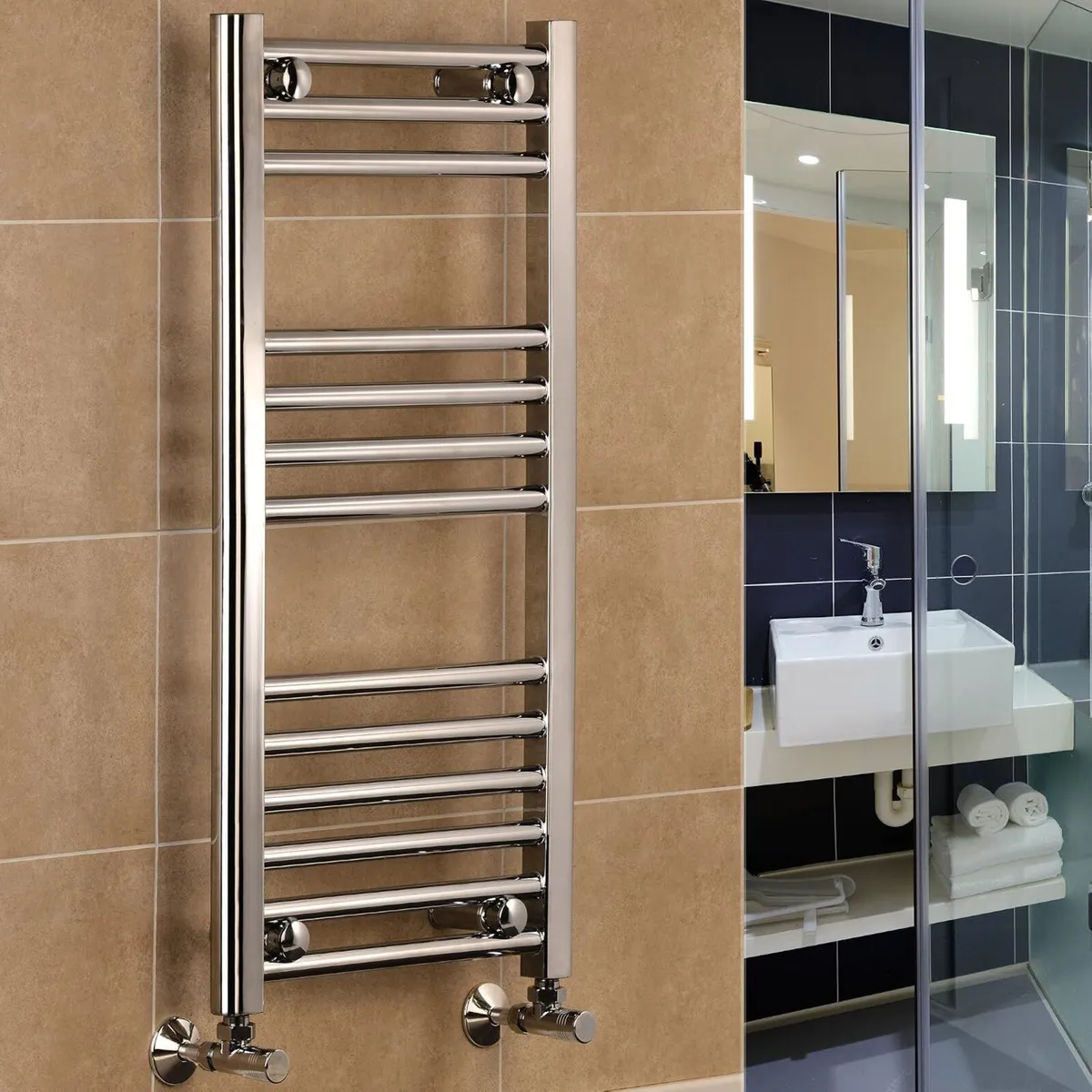 Chrome Heated Towel Rail 600MM W X 800MM - Image 1
