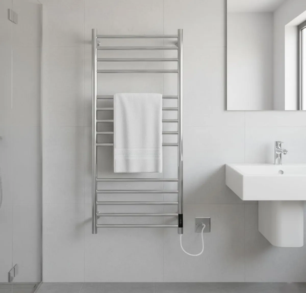 Siena Stainless Steel Electric Heated Towel Rail - Image 3