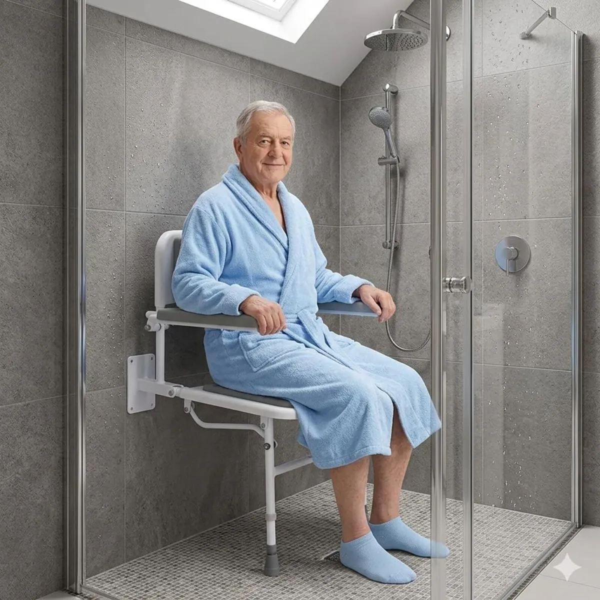 Solo Standard Deluxe Shower Seat with Legs - Image 2