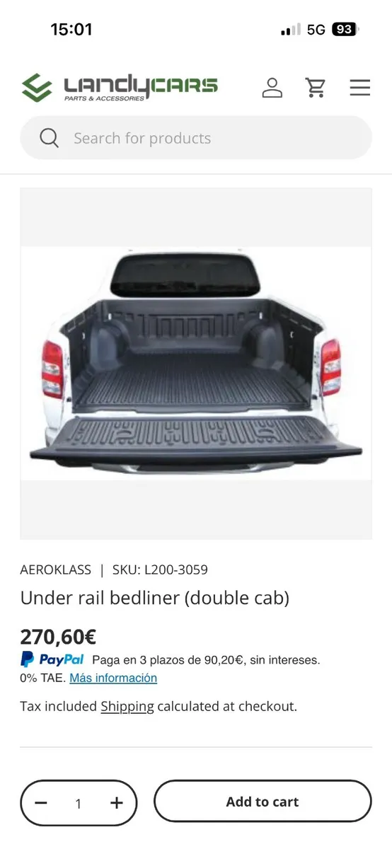Roll bar Mitsubishi l200,  boot liner,  roof rack - Image 2
