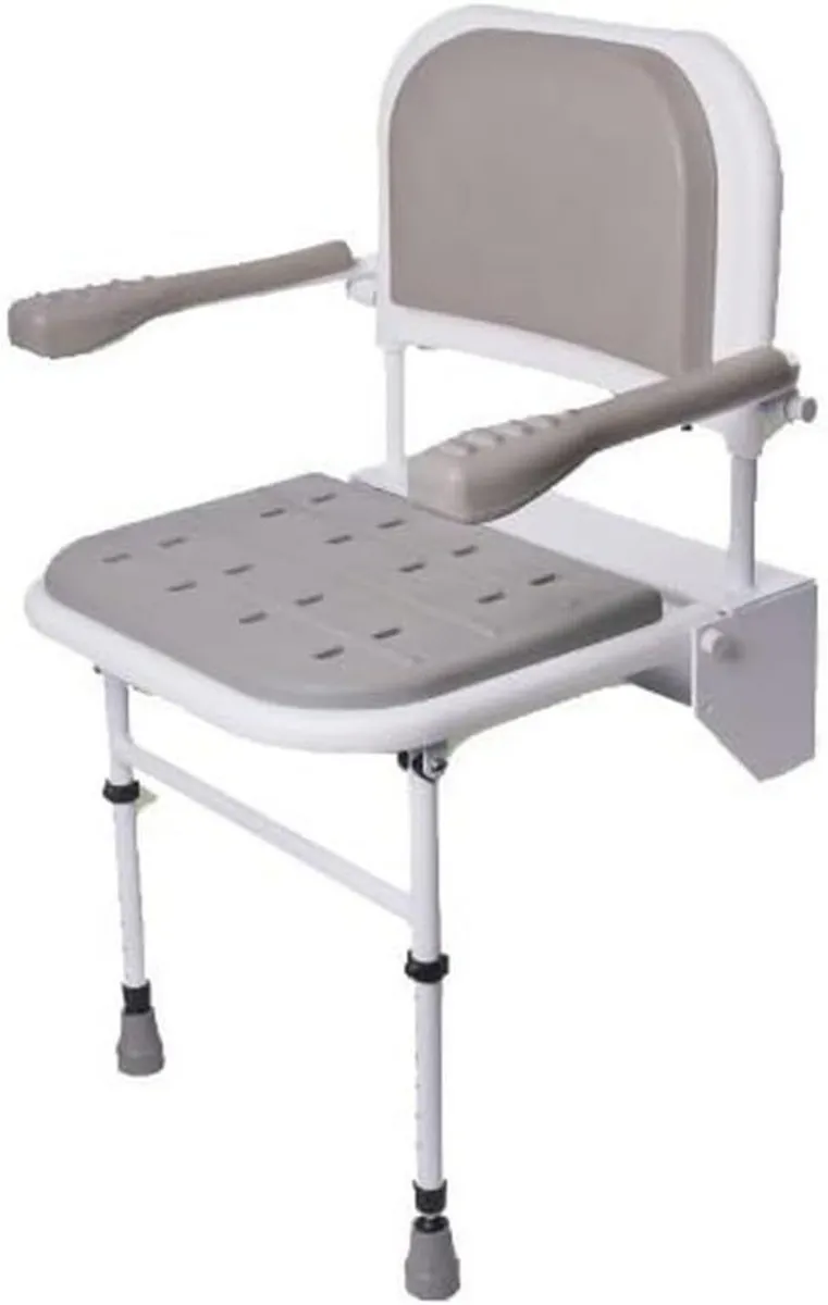 Healthcare Folding Shower Seat with Legs Padded - Image 1