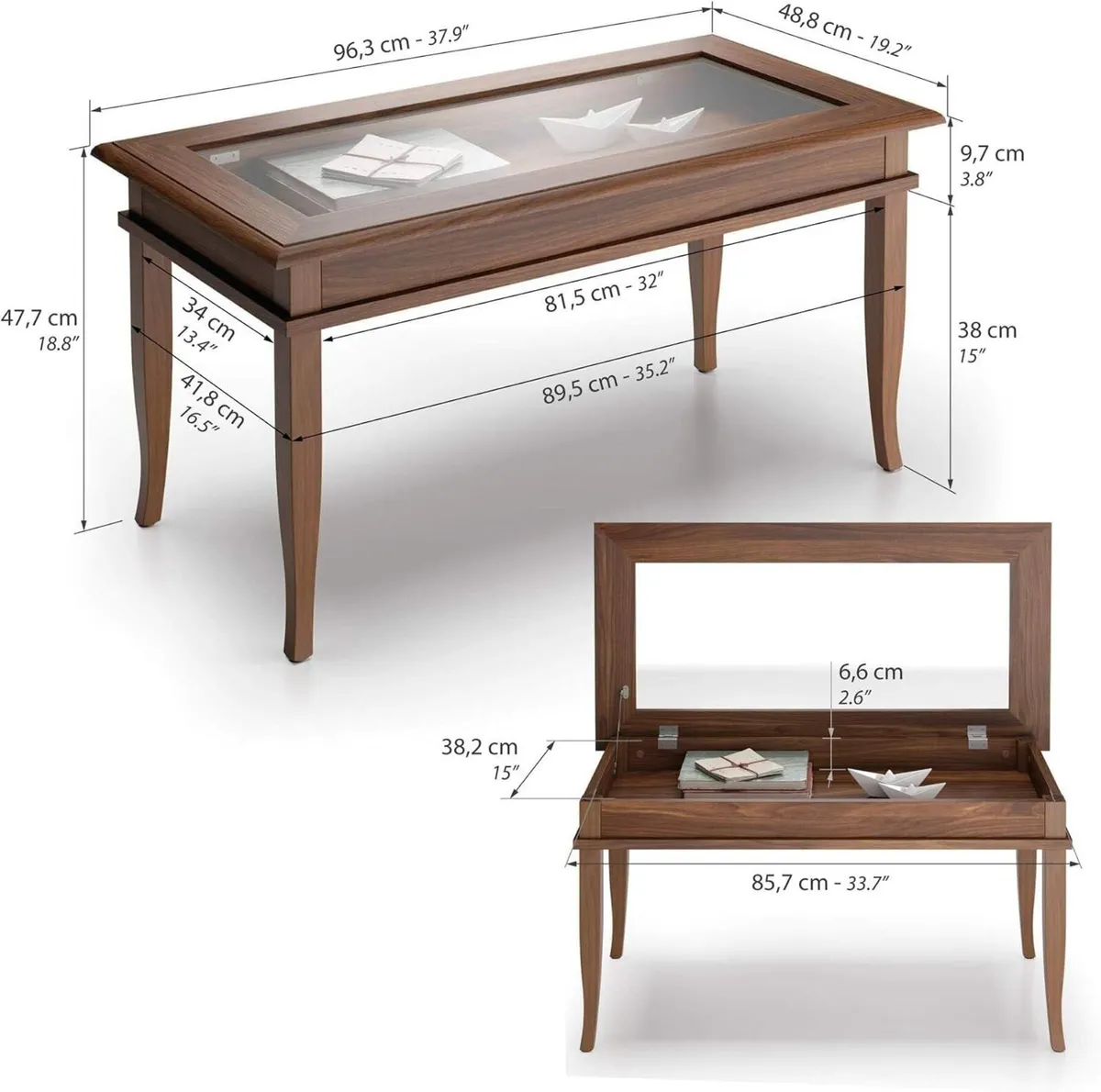 Coffee Table Canaletto Walnut Made in Italy - Image 3