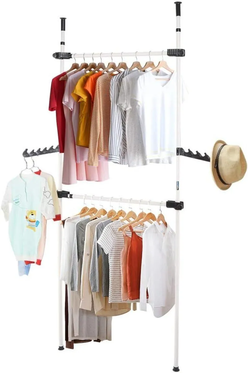 Heavy Duty Clothes Rack 4 Poles 6 Bars - Image 1