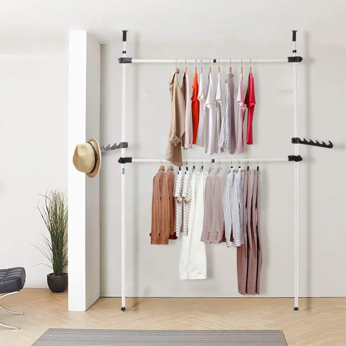 Heavy Duty Clothes Rack 4 Poles 6 Bars - Image 2