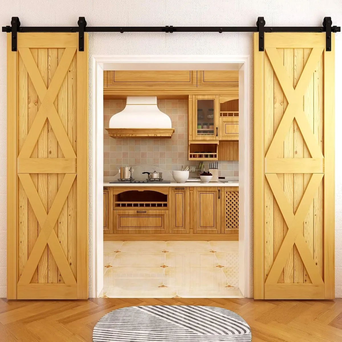 10FT Sliding Barn Wood Door Hardware Closet - Image 2