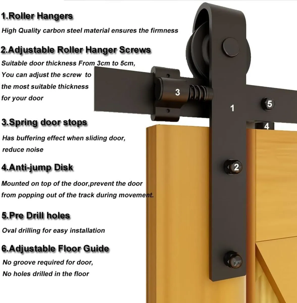 10FT Sliding Barn Wood Door Hardware Closet - Image 4