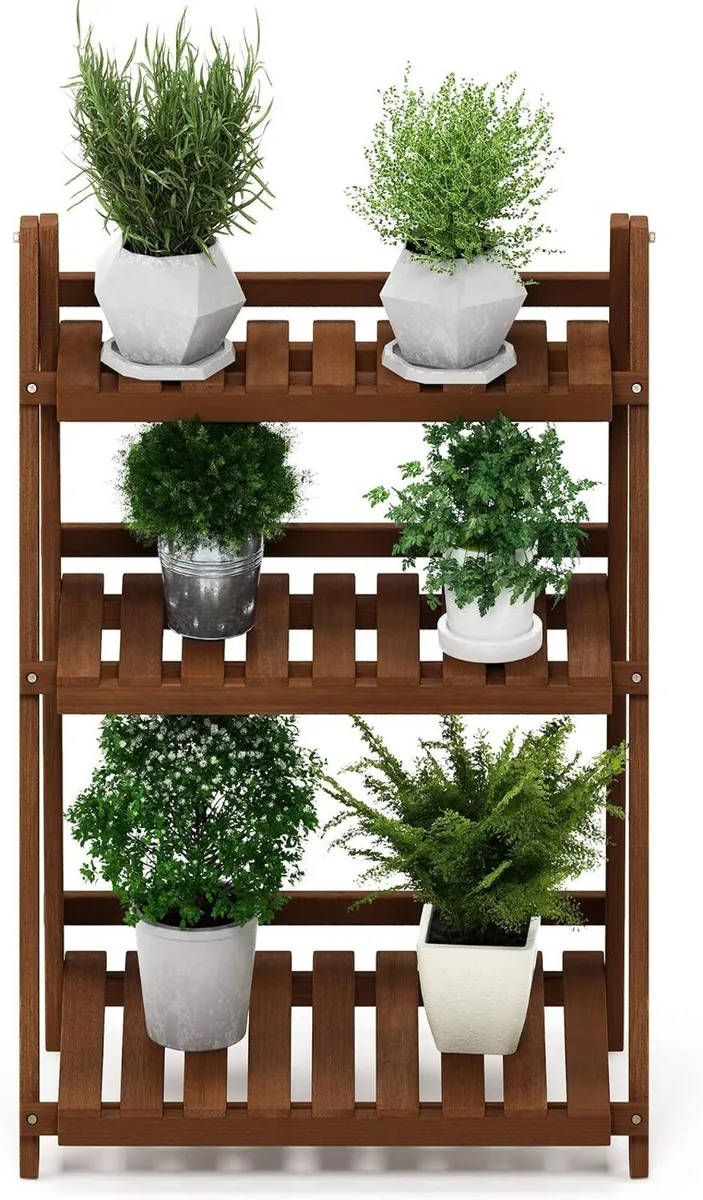 Plant Stand Outdoor 3-Tier Ladder Shelf Tiered - Image 3