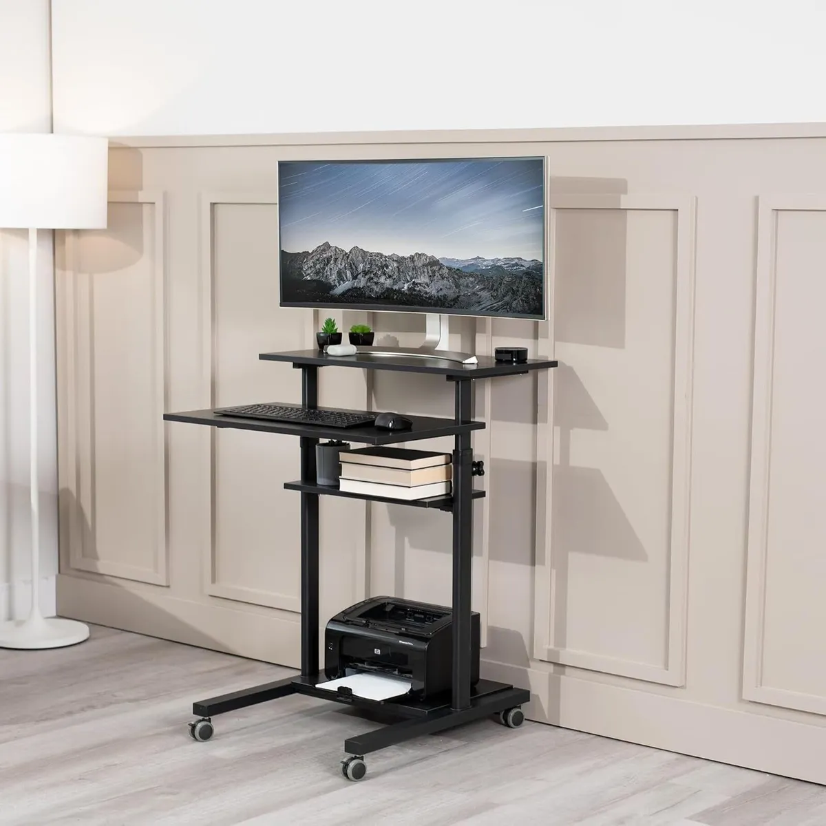 Mobile Height Adjustable Table Stand Up Desk - Image 2