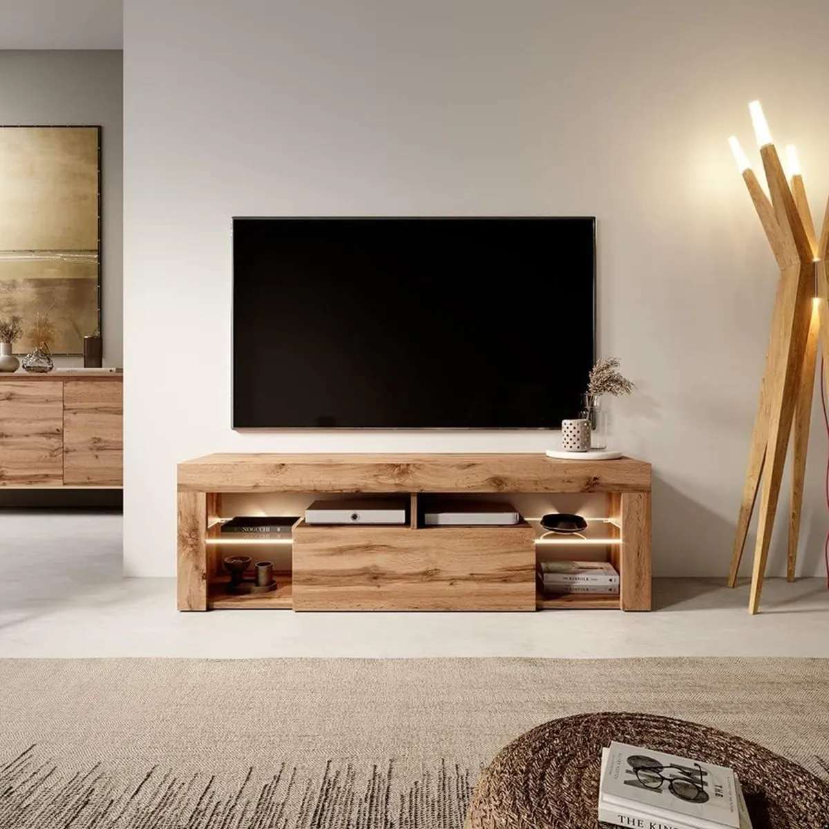 Bianko Modern TV Stand Cabinet 140CM LED - Image 2