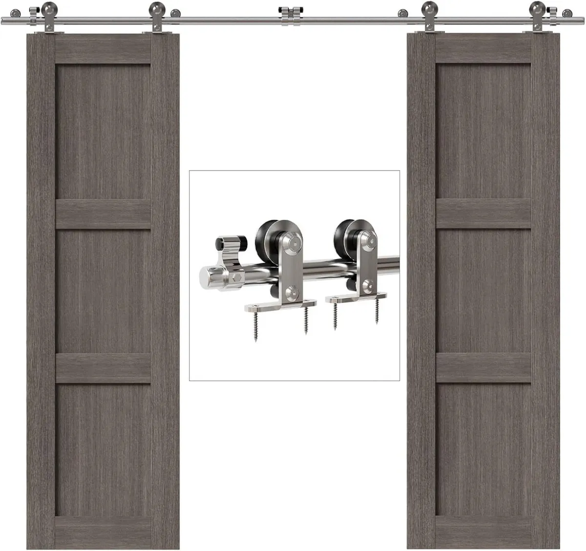 10.5FT 320CM Stainless Steel Sliding Barn Door - Image 1
