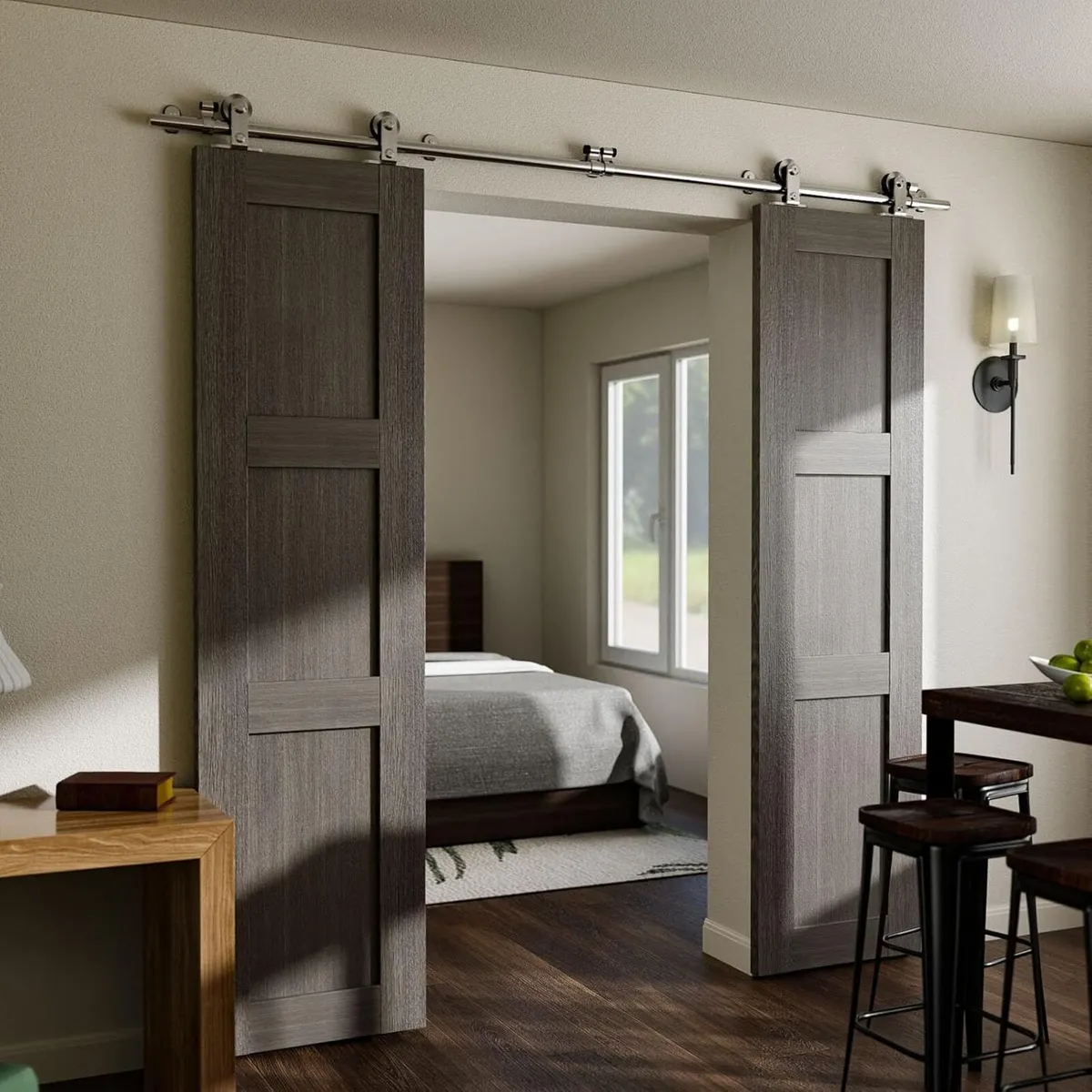 10.5FT 320CM Stainless Steel Sliding Barn Door - Image 2