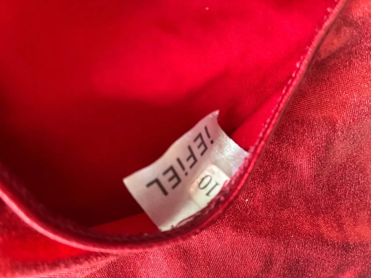 iEFiEL Shiny Red Metallic Gymnastics/Dance Leotard - Image 2