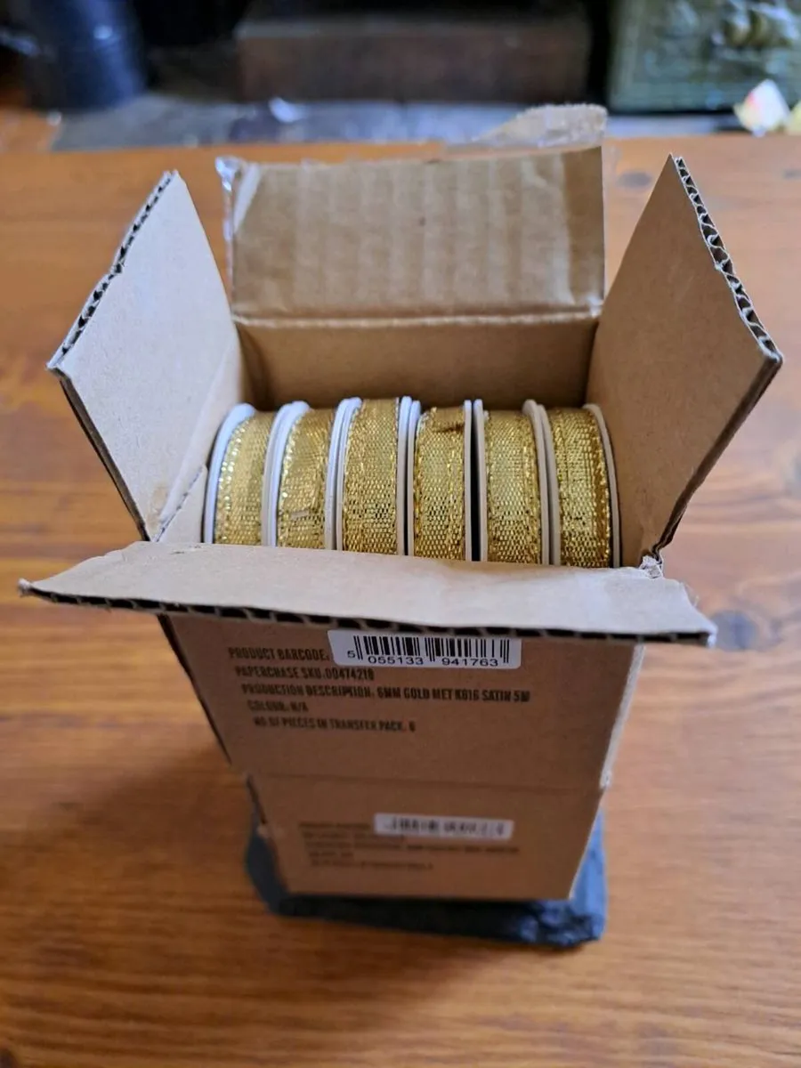 12 Paperchase Gold Metallic Satin Ribbon - Image 1
