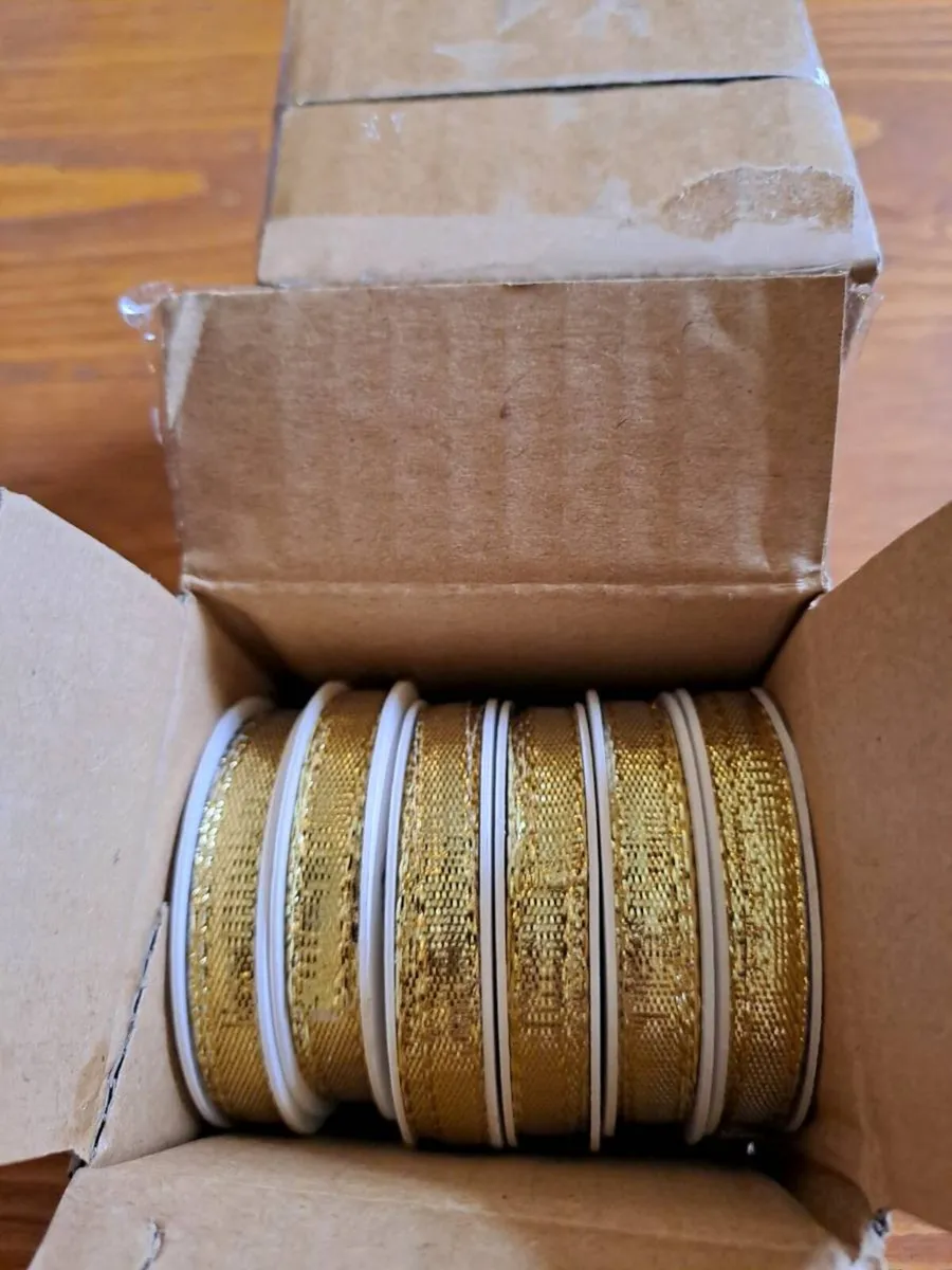 12 Paperchase Gold Metallic Satin Ribbon - Image 2