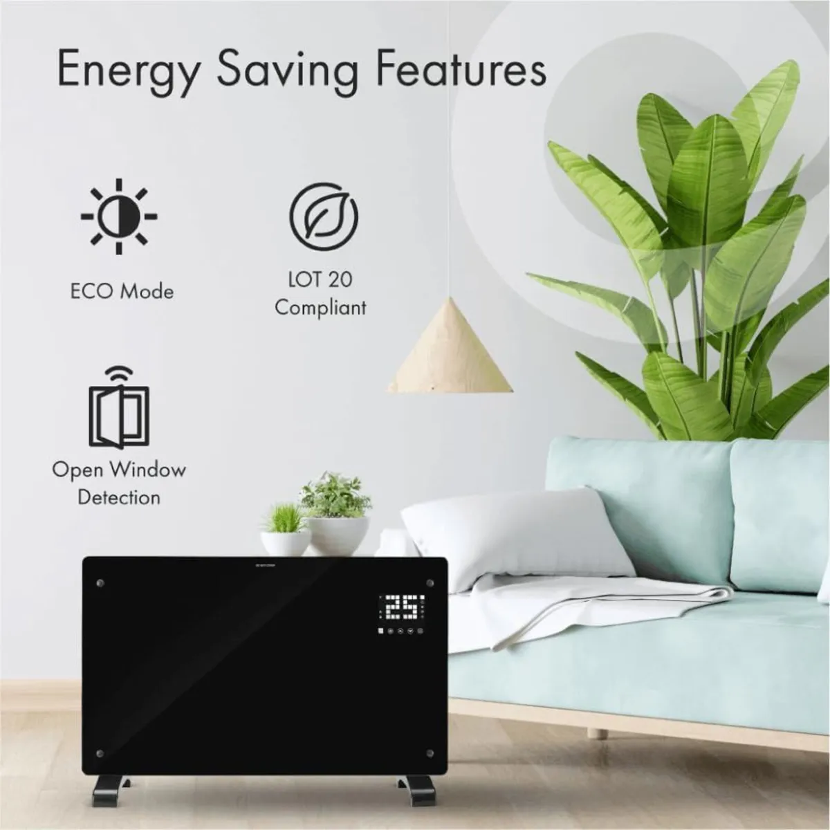 2000W Smart Electric Glass Panel Heater Wall - Image 3
