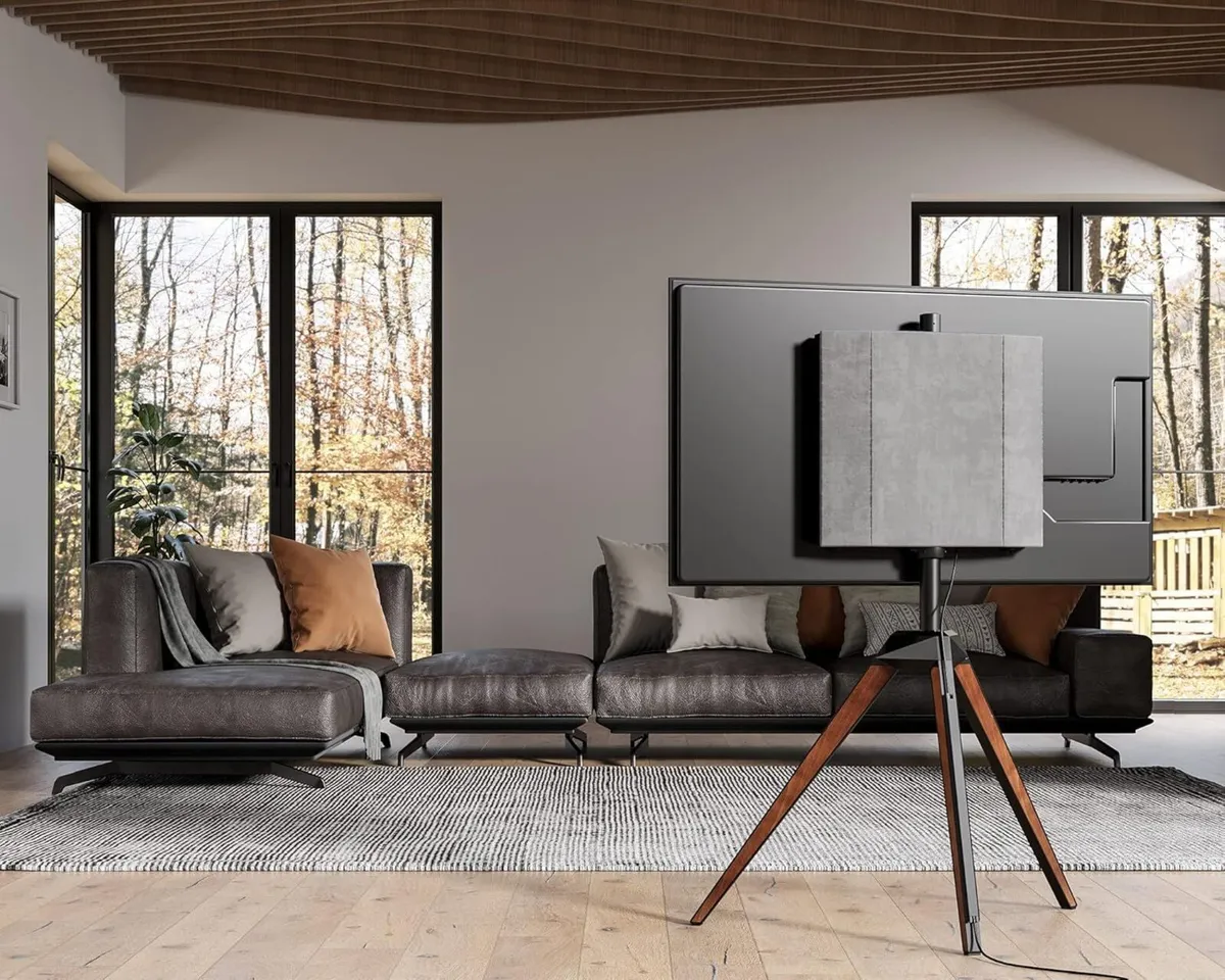 TV Stand for 37-65 Inch Tvs Steel Walnut - Image 2