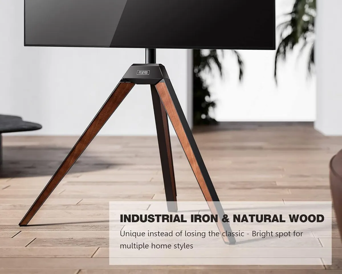 TV Stand for 37-65 Inch Tvs Steel Walnut - Image 3