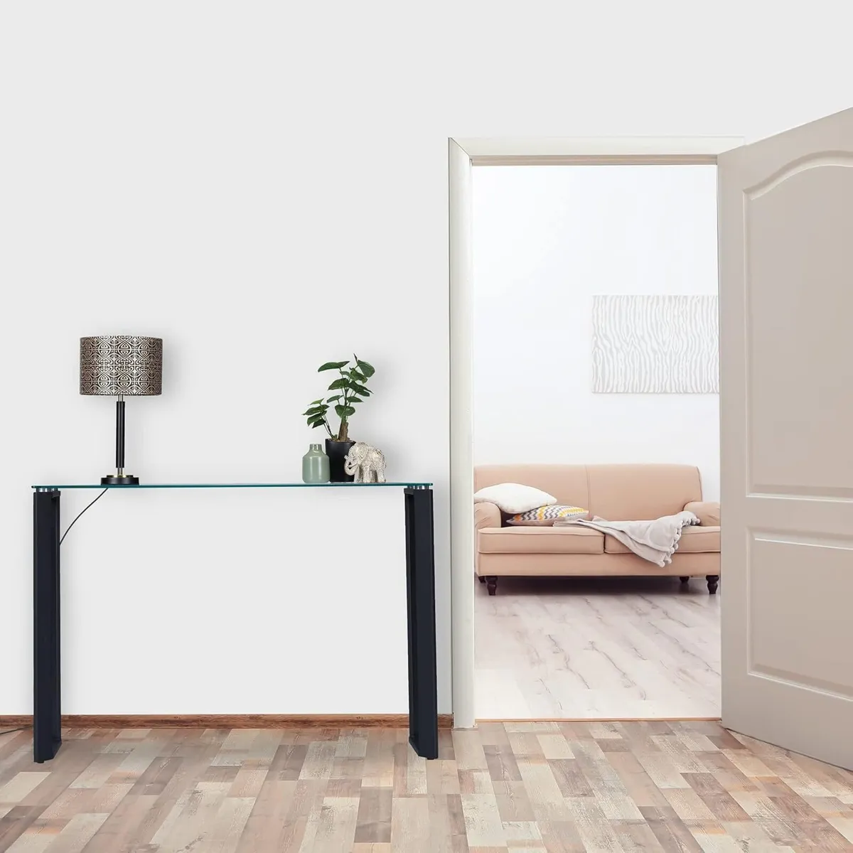 Console Table with Glass Tabletop Hallway - Image 2