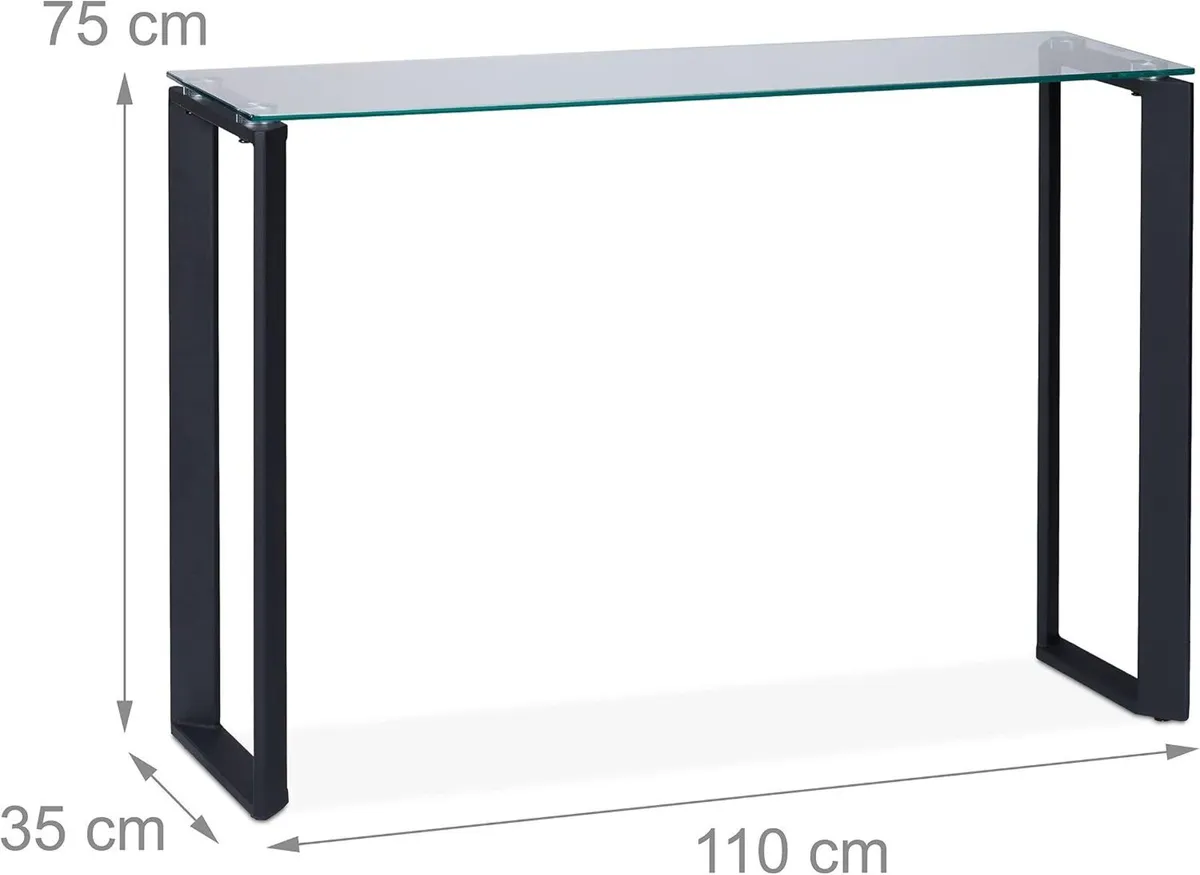 Console Table with Glass Tabletop Hallway - Image 3