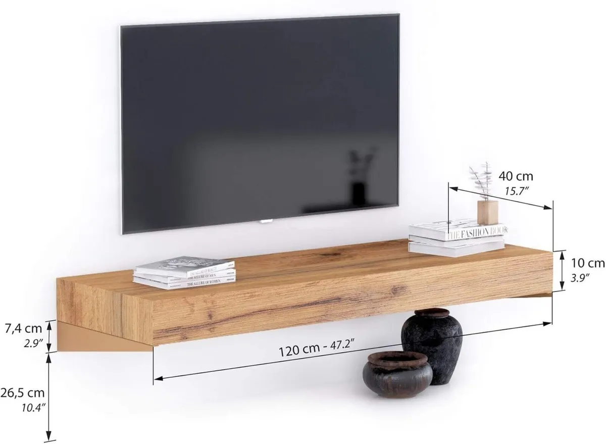 Floating TV Stand Evolution Natural Oak Made - Image 4