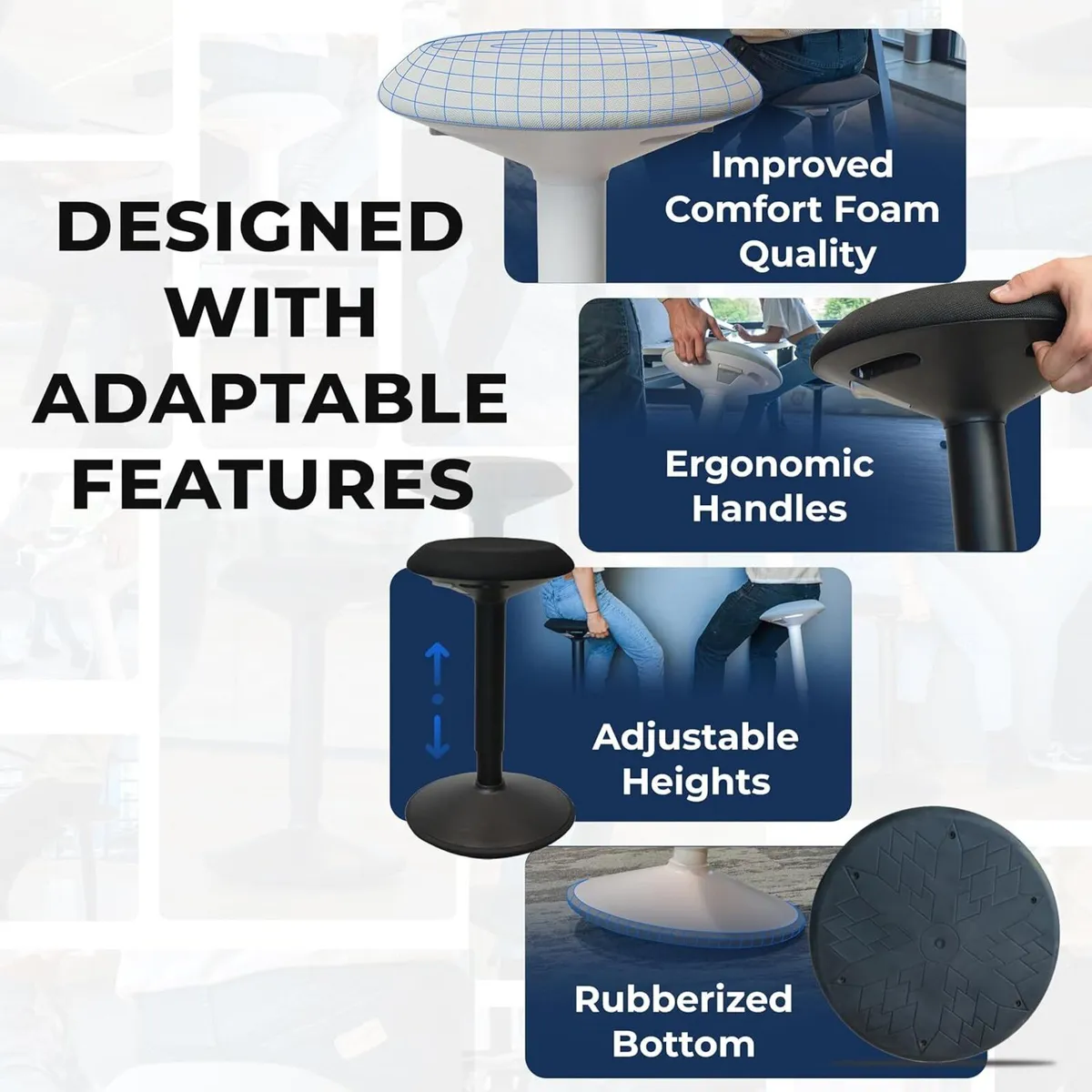 Ergonomic Desk Stool for Office Height Adjustable - Image 3