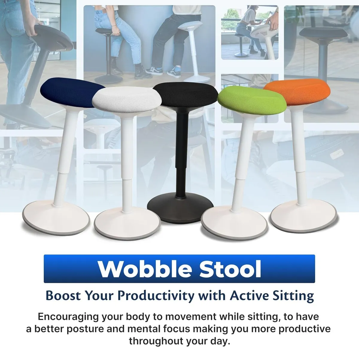 Ergonomic Desk Stool for Office Height Adjustable - Image 4