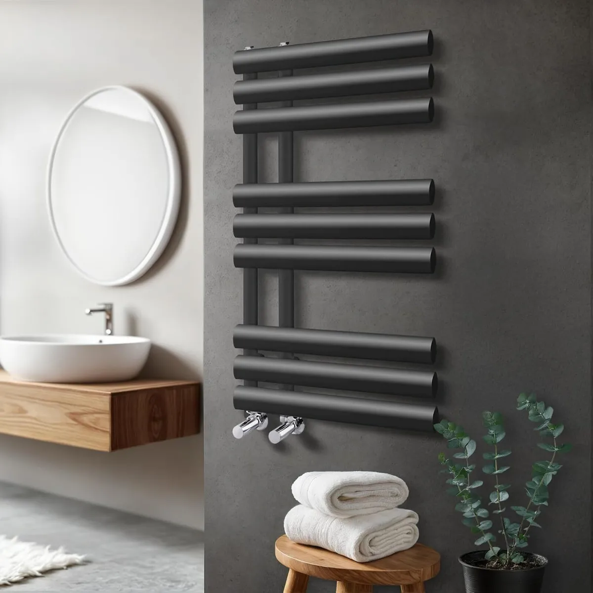 Towel Radiator 820 X 500 Heated Rail Vertical - Image 2