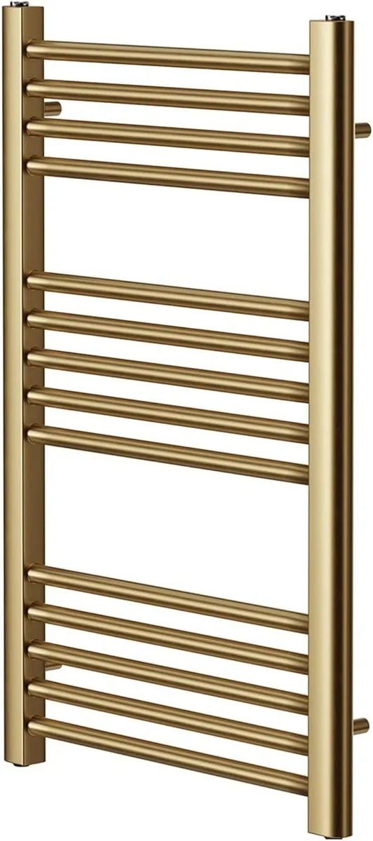 Brushed Brass Heated Towel Rail 500MM - Image 1