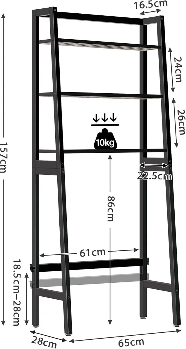 Over Toilet Storage Unit Wooden 3-Tier - Image 3