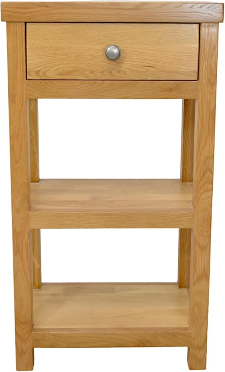 Oak Console Table Solid with Narrow Shelf Hallway - Image 3