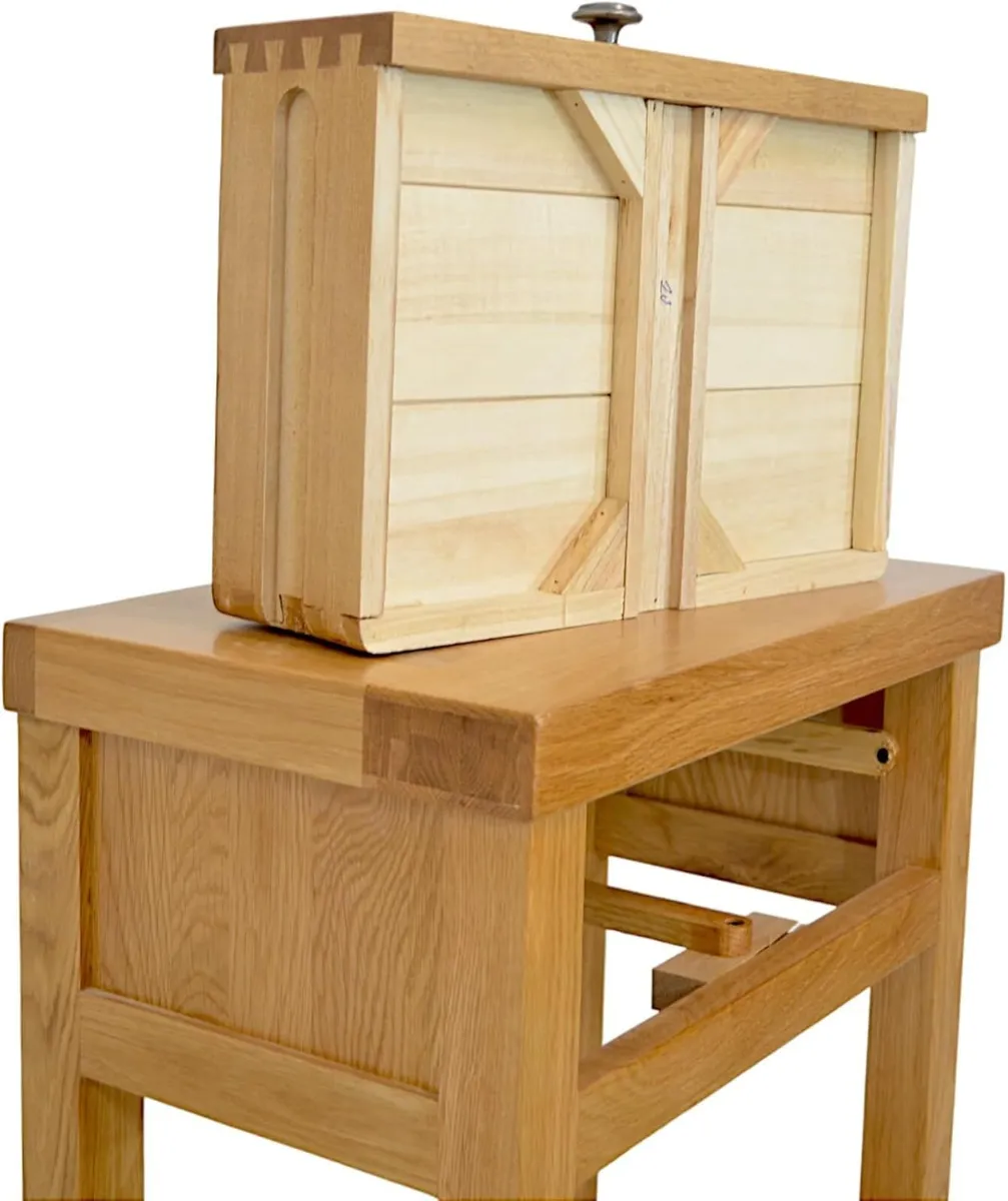Oak Console Table Solid with Narrow Shelf Hallway - Image 4