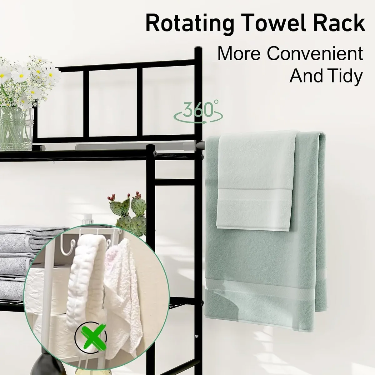 3-Tier Over the Toilet Storage Rack Freestanding - Image 3
