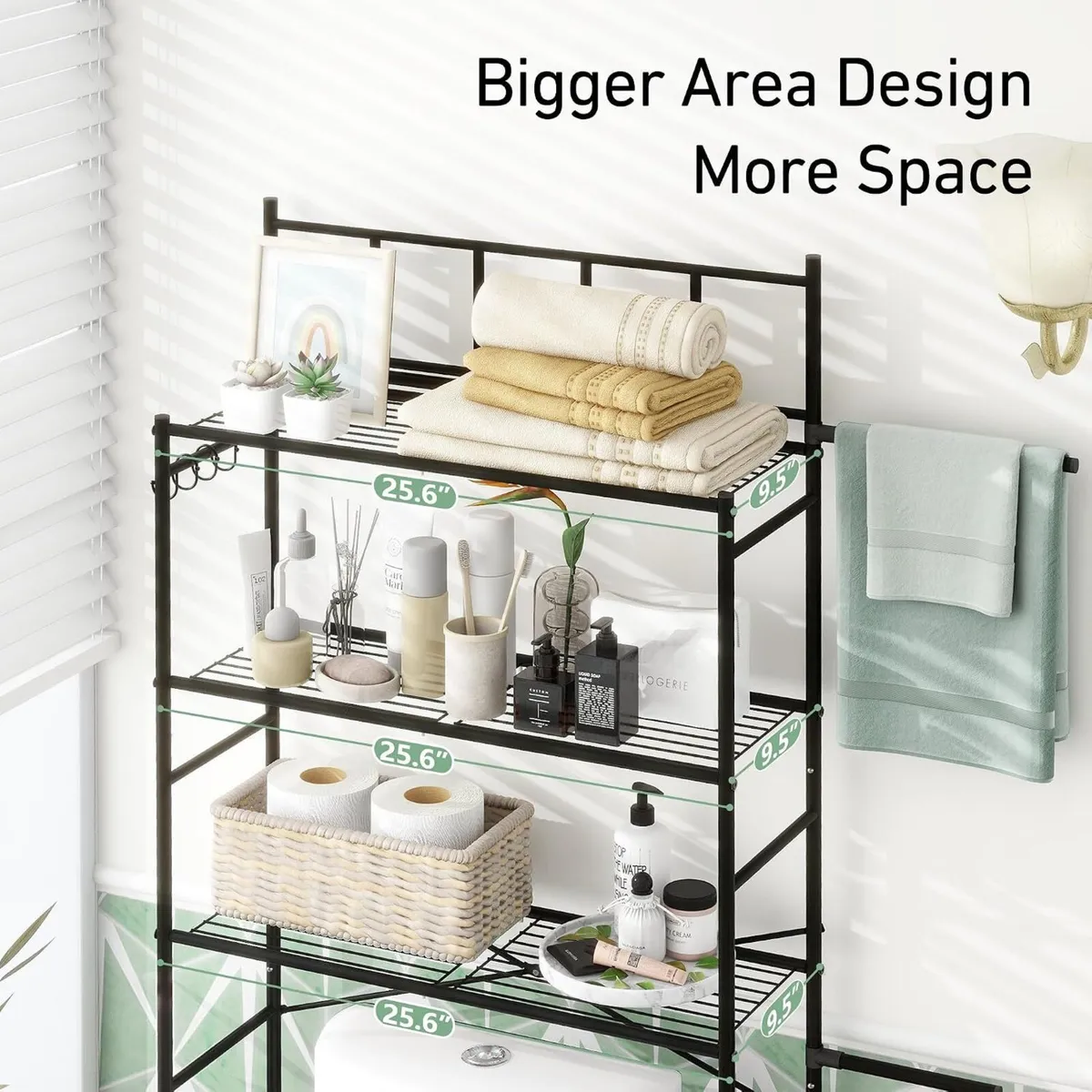 3-Tier Over the Toilet Storage Rack Freestanding - Image 4