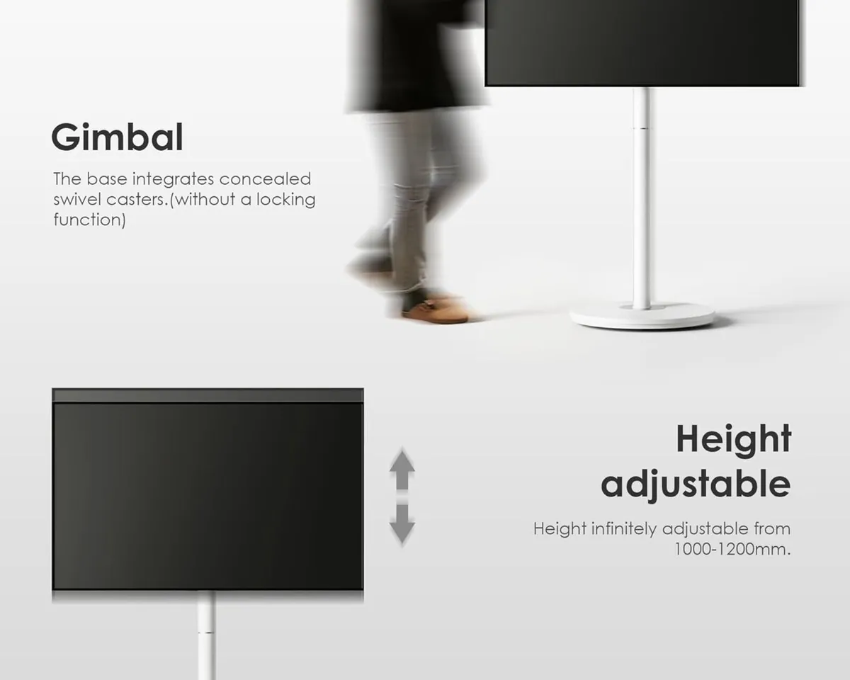 TV Floor Stand with Wheels for 32-65 Inch - Image 4