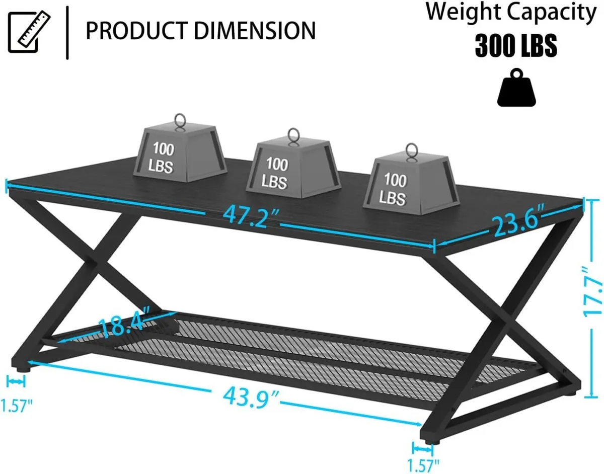 Coffee Table for Living Room Tables with Storage - Image 2