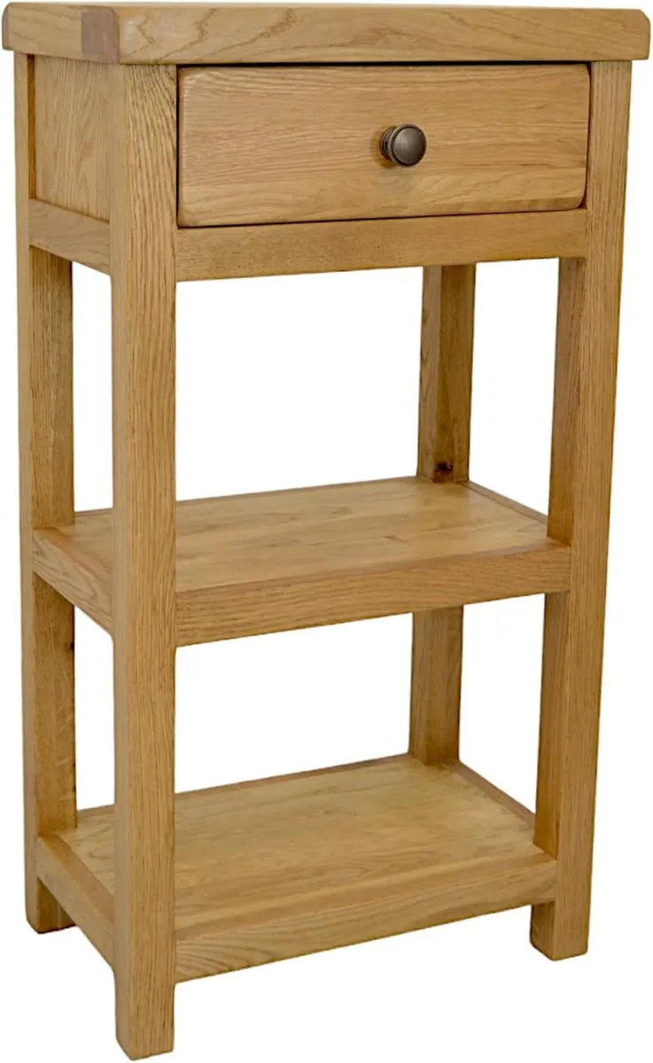 Oak Console Table with Narrow Shelf Solid Hallway - Image 1