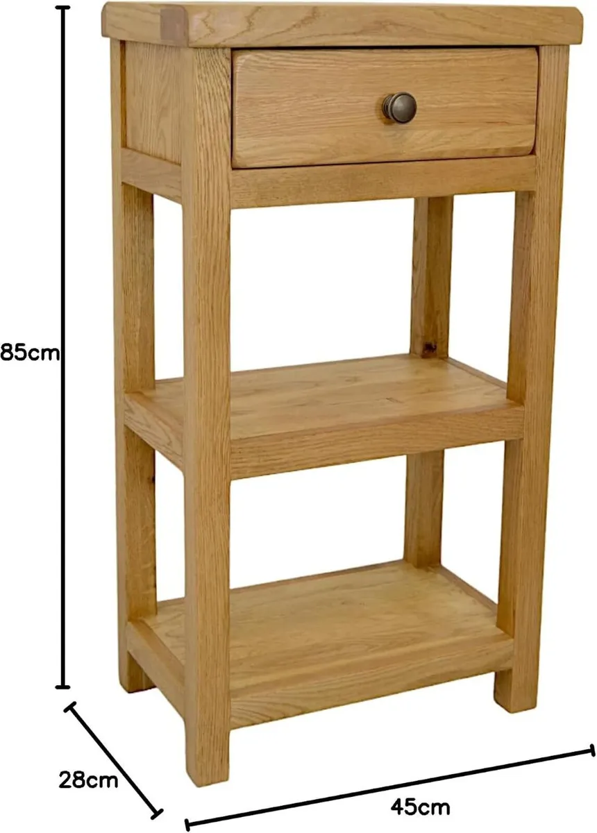 Oak Console Table with Narrow Shelf Solid Hallway - Image 2