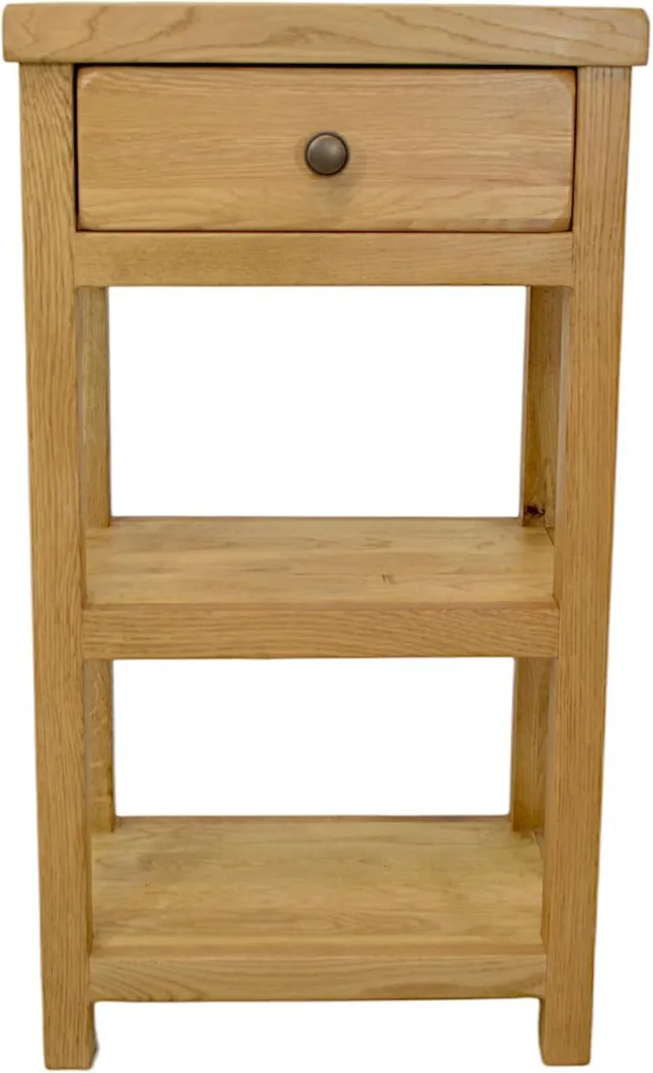 Oak Console Table with Narrow Shelf Solid Hallway - Image 3