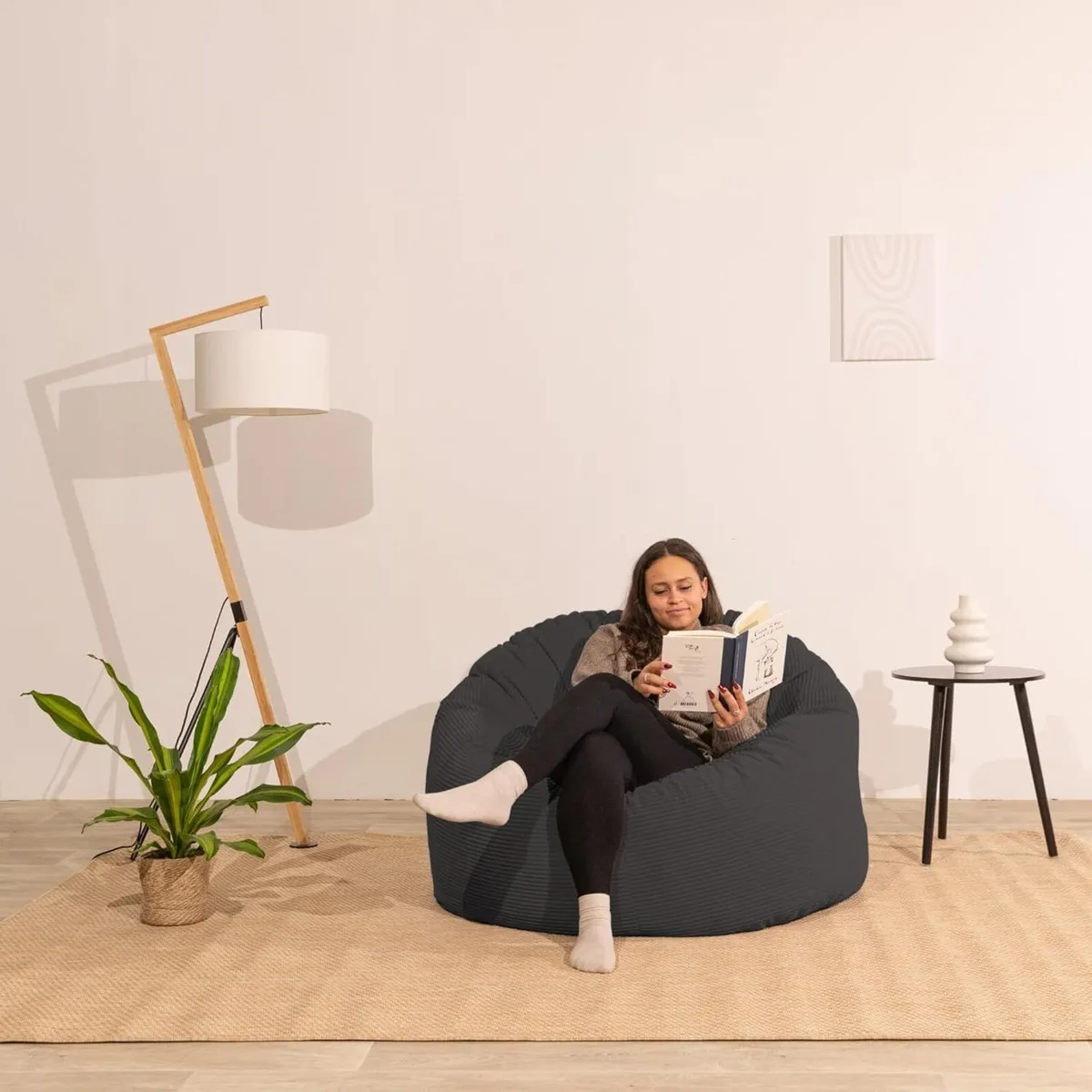Bean Bag Chair Adult Soft Elegant Wide - Image 2
