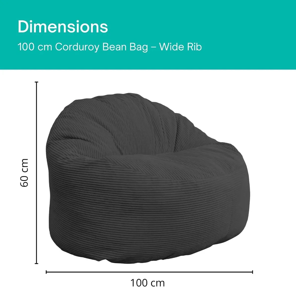 Bean Bag Chair Adult Soft Elegant Wide - Image 3