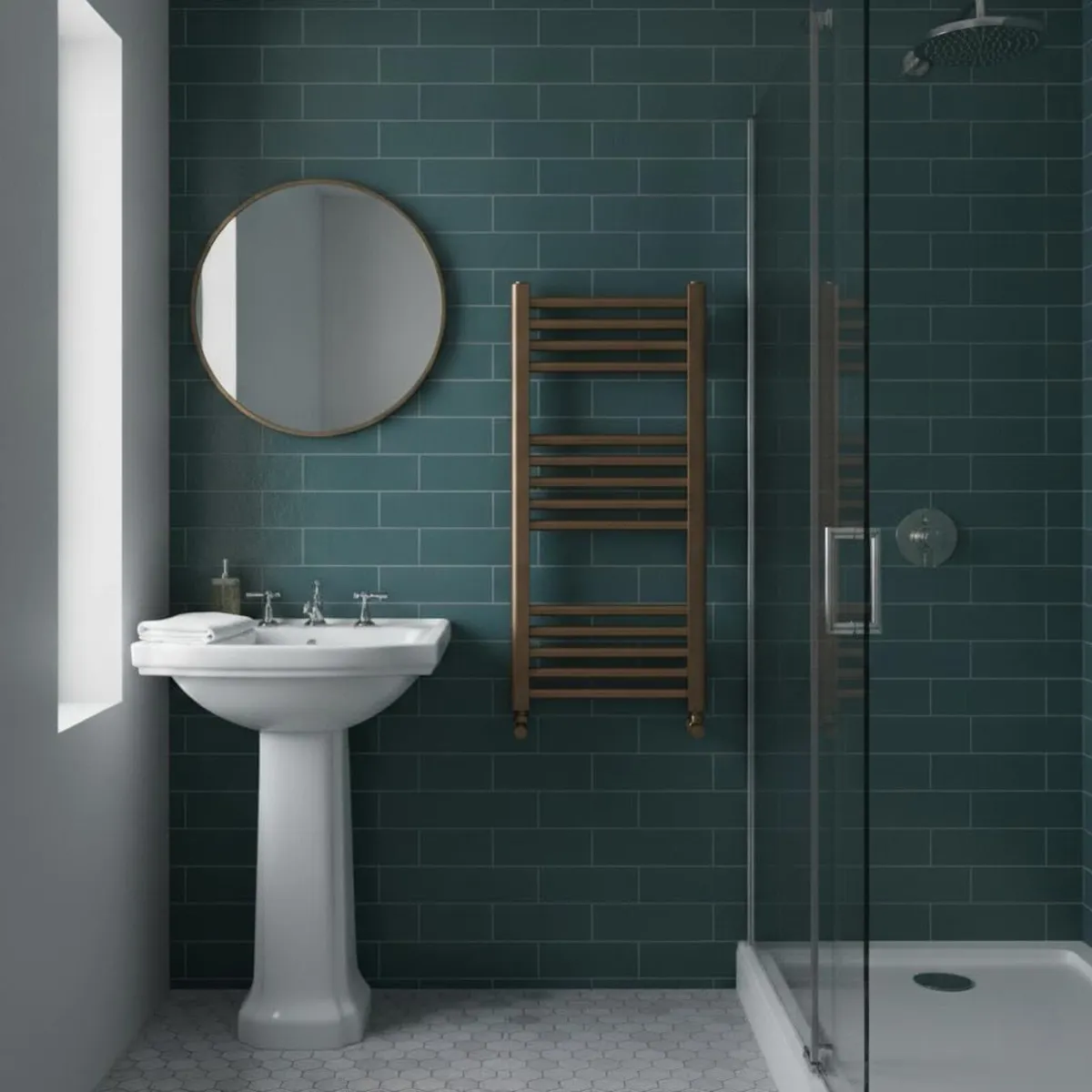 Brushed Bronze Heated Towel Rail 400MM - Image 2