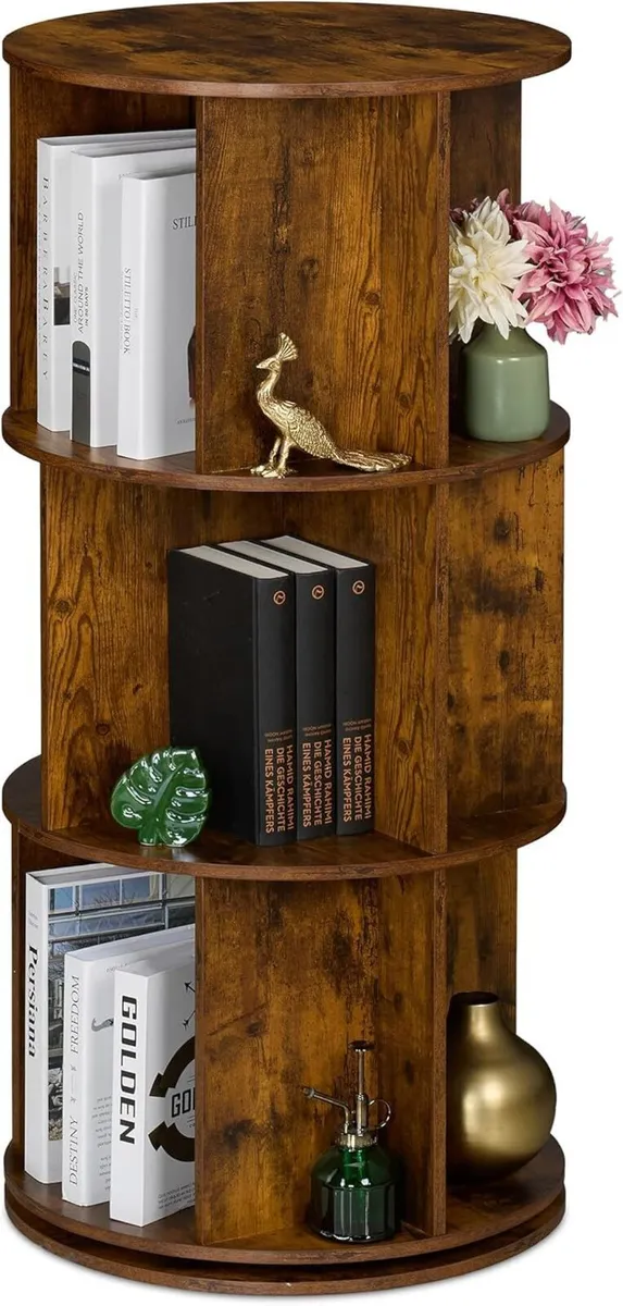 Rotating Bookcase 15 Compartments Hxd: Wood - Image 1