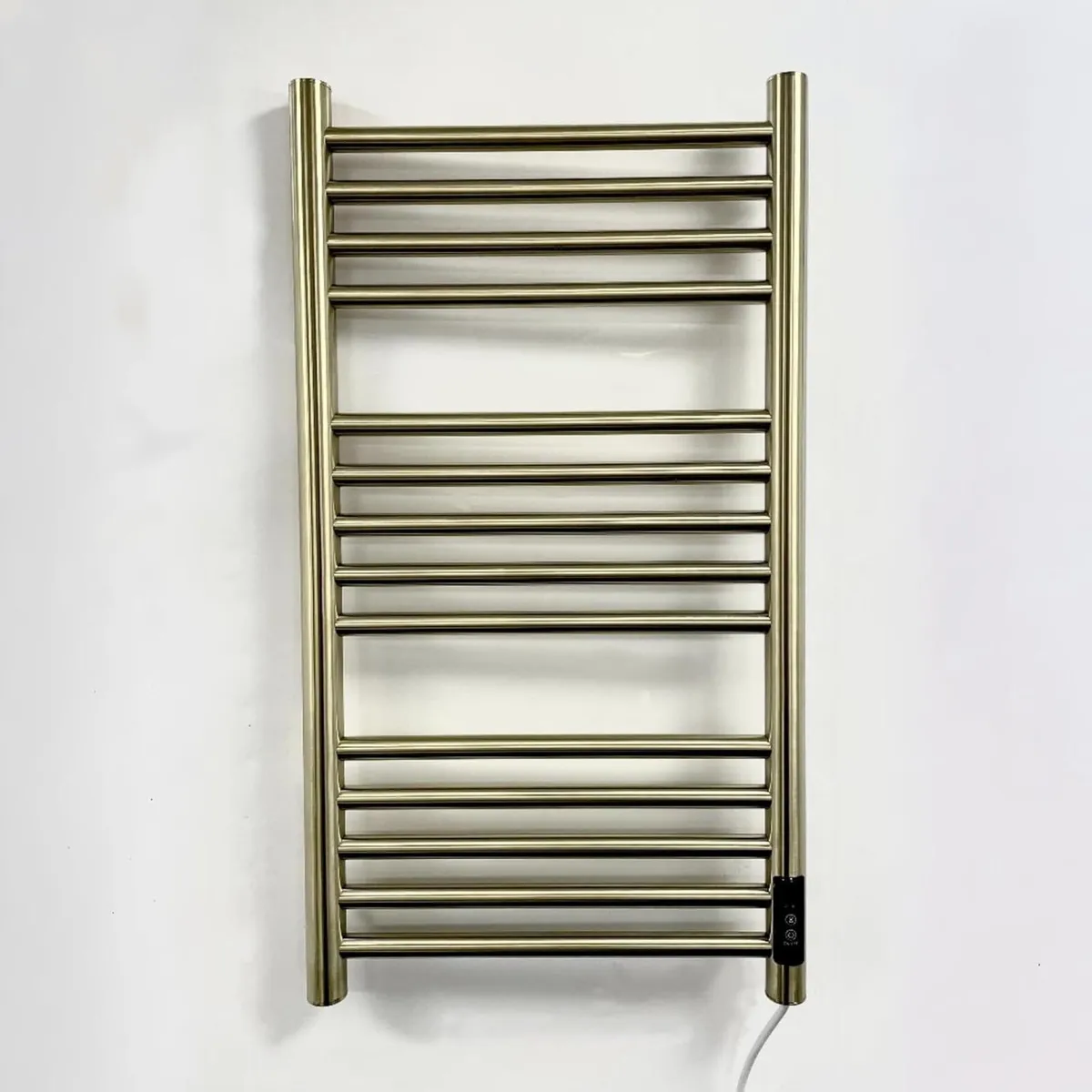 Siena Brushed Brass Electric Heated Towel Rail - Image 4