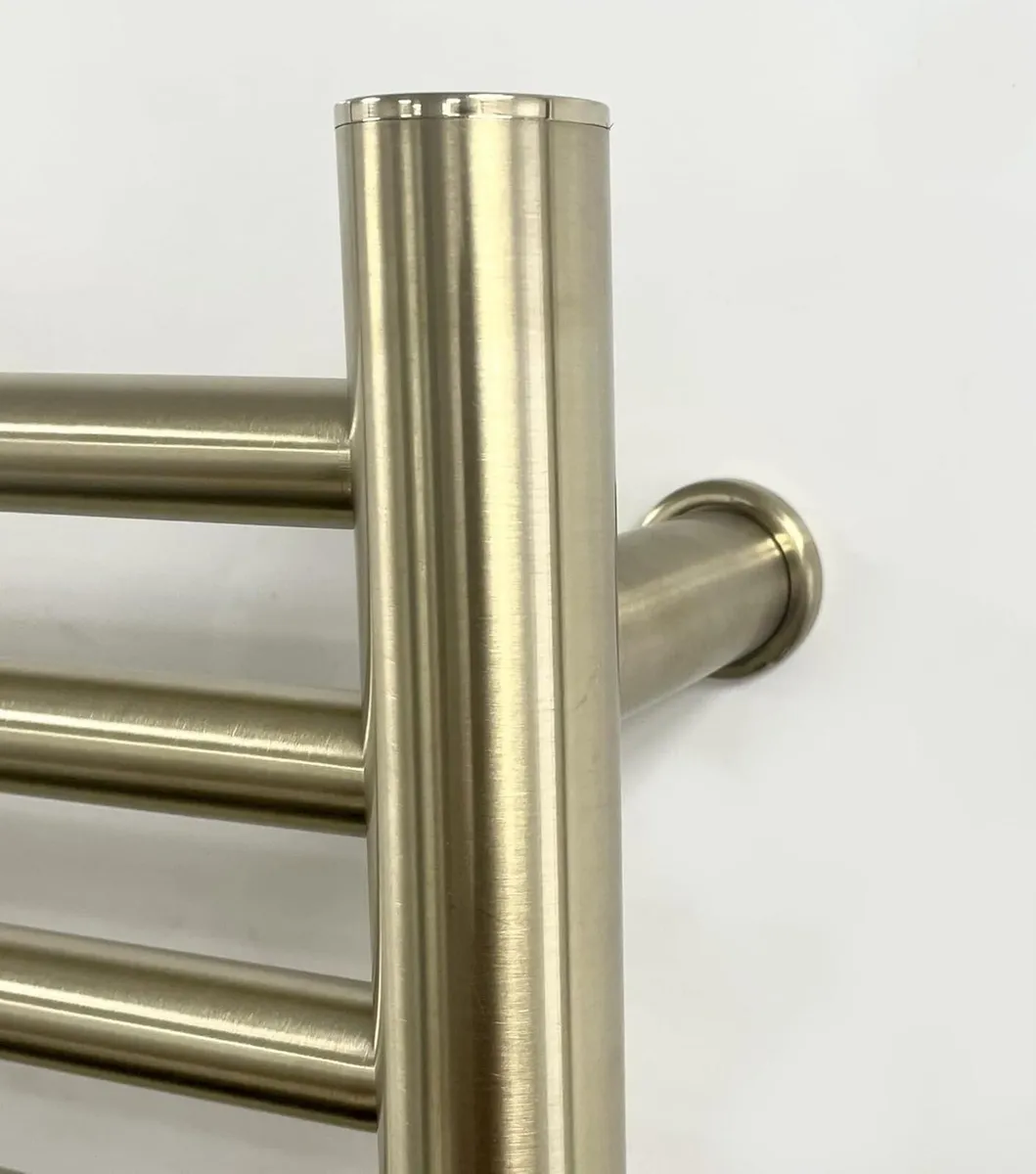 Siena Brushed Brass Electric Heated Towel Rail - Image 4