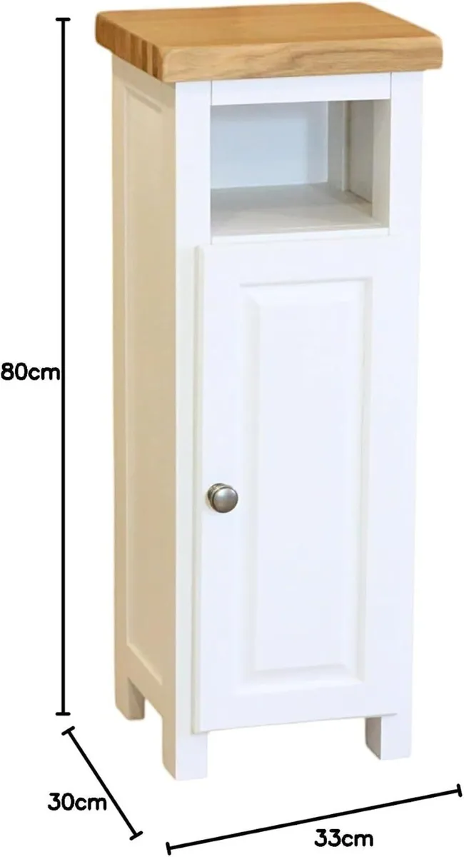 Slim Display Cabinet Snow Painted Storage Unit - Image 2