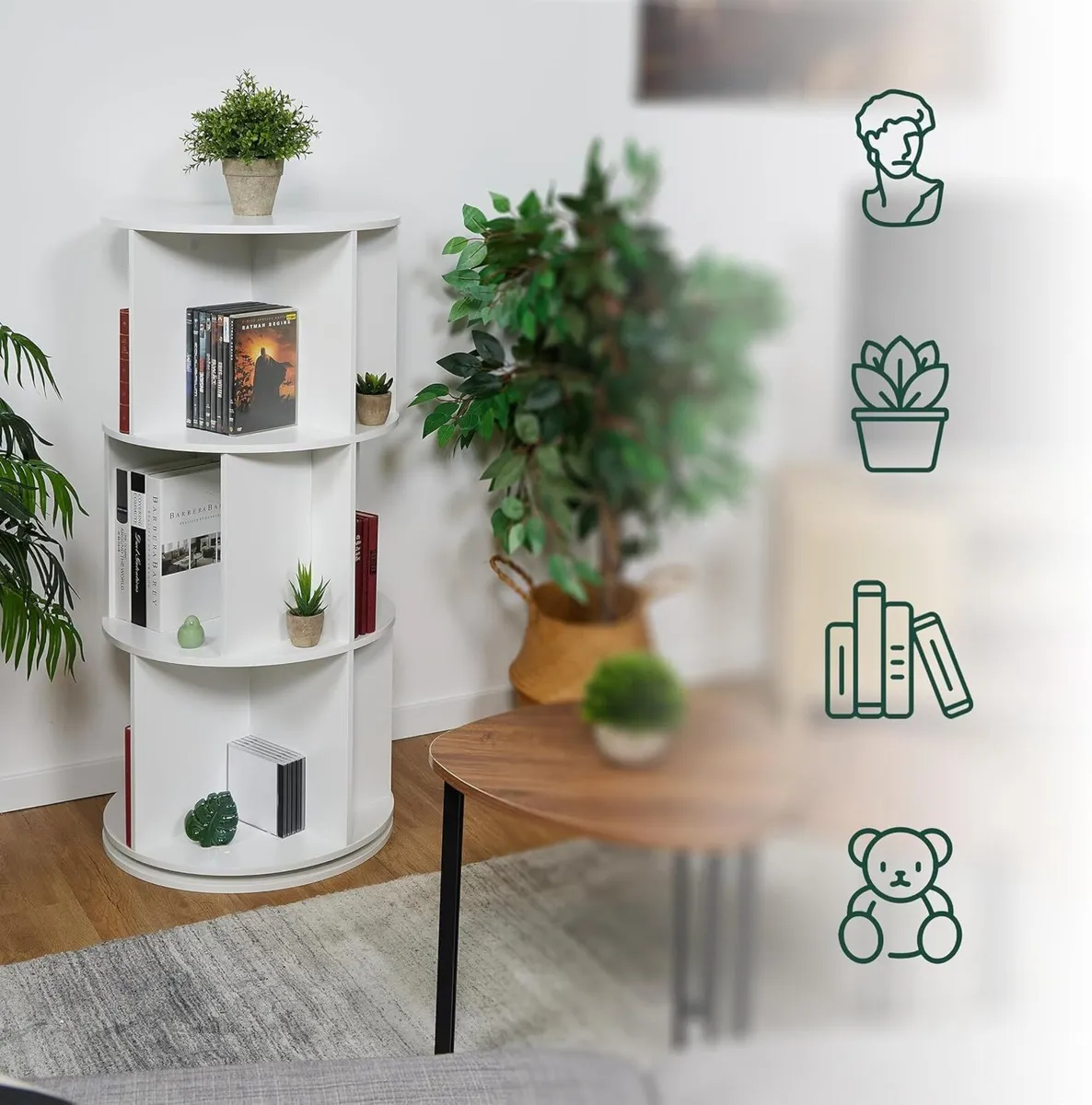 Rotating Bookcase 15 Compartments - Image 4