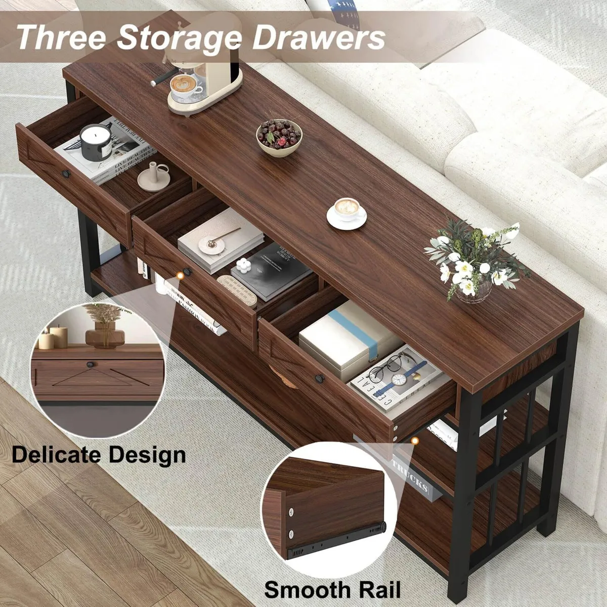 Console Table Entryway Tables with Storage Drawers - Image 3
