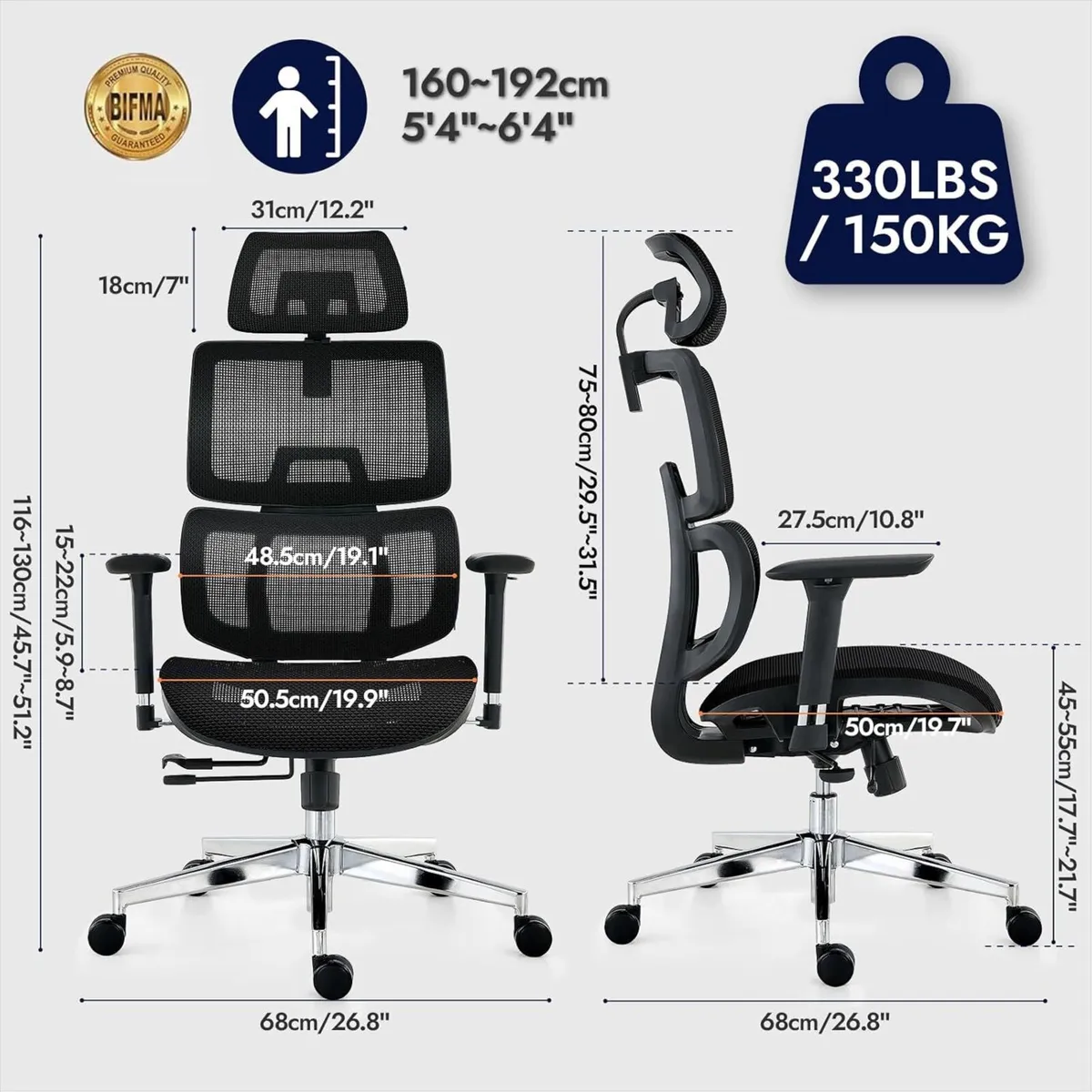 Ergonomic Mesh Office Chair with Adjustable Seat - Image 3
